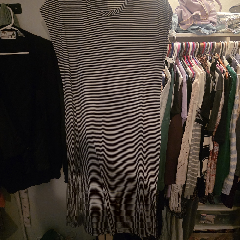 Striped Black and White Women's Dress
